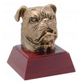 Bulldog, Antique Gold, Resin Sculpture - 4"